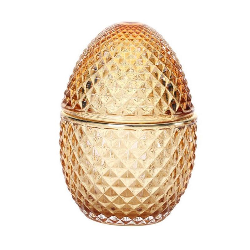 Wholesale Fancy Design Glass Candle Jar for Wedding Gift Egg Shaped Candle Holder