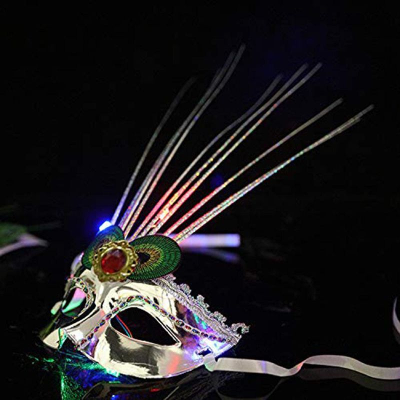 LED Light Masquerade Peacock Masks
