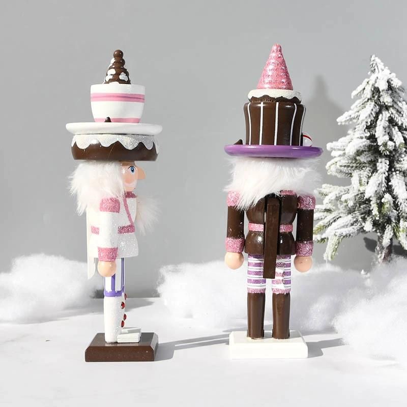 10" Ice Cream Wooden Nutcracker, Festive Christmas Decor for Tables