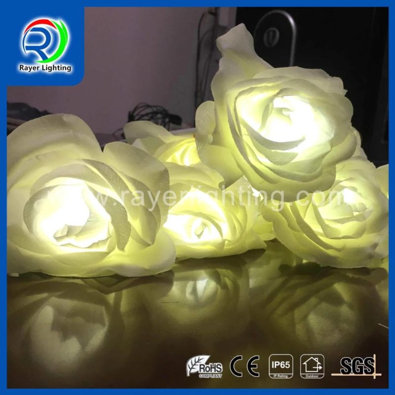 LED Christmas Rose Flower Light for Holiday Decoration