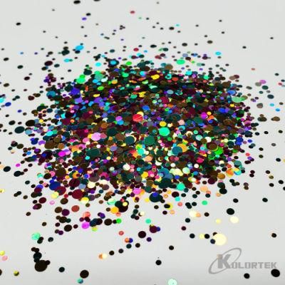 Kolortek Hot Sale Multi Color Shaped Colorful Chunky Mix Glitter DIY Craft Decoration Chunky Body Glitter Festival Glitter