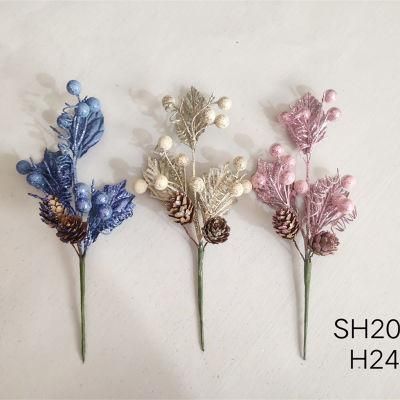 Hot Sale White Shinny Christmas Flowers for Xmas Decoration