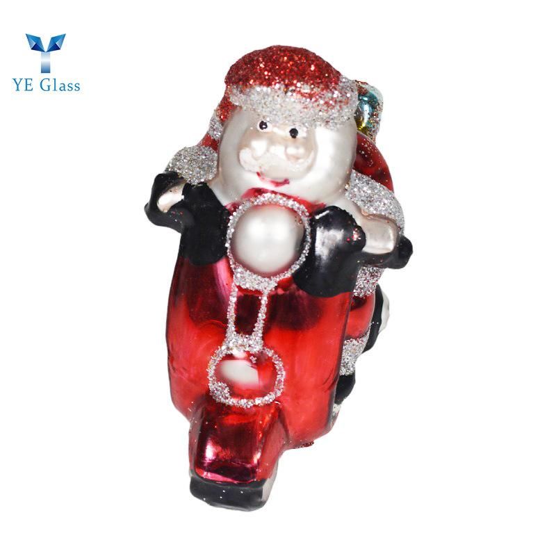 Funny Santa Claus Shape Borosilicate Glass Christmas Balls for Decoration