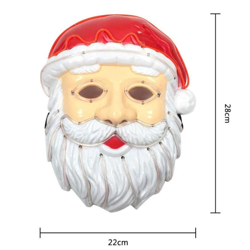 LED Light up Mask Santa Claus Mask Christmas Party Supplies