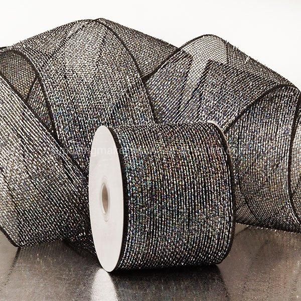 Half Solid Metallic 4′′ Wedding Deco Mesh Ribbons