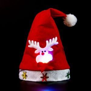Christmas Cap Santa Woven Hat with Braid