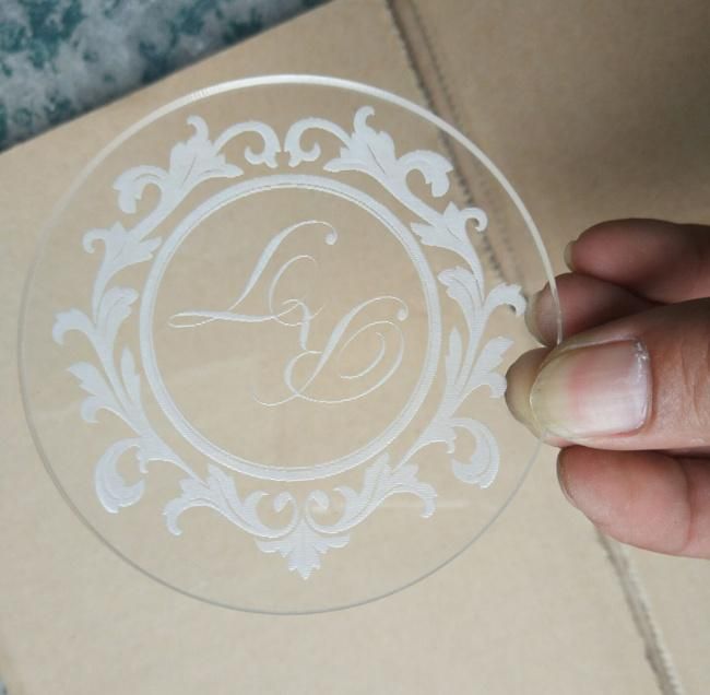 Laser Engraving Round Acrylic Wedding Invitations Cards