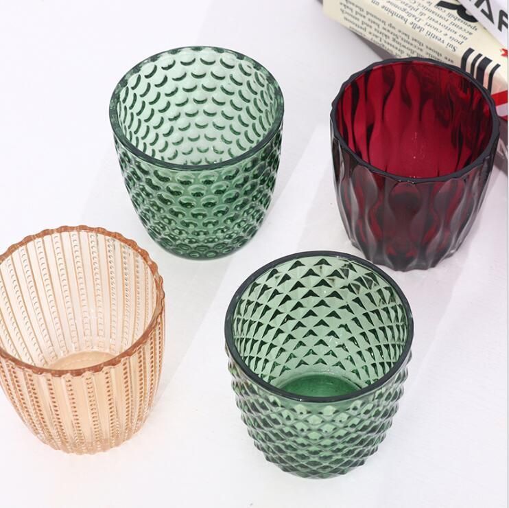 Cheap Round Customize Gift Art Glass Candle Holder Glass Jar