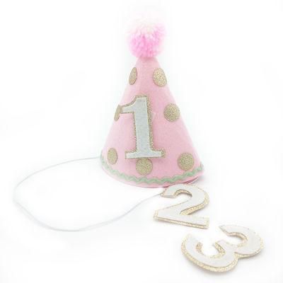 Wholesale Pink Girl Baby Hat Felt Changeable Child Birthday Party Hats Christmas Decoration Party Supplies