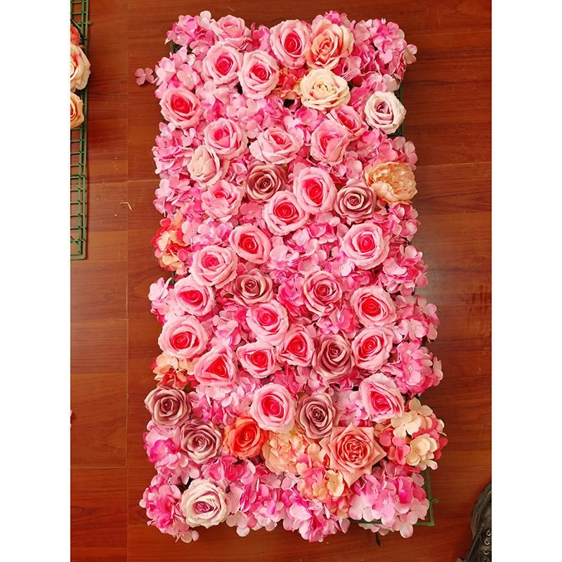 Customize Different Wedding Artificial Silk Flower Wall Panel Backdrop