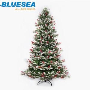 Encrypted Thickened White PE+PVC Automatic Pine Cone Red Fruit Christmas Tree