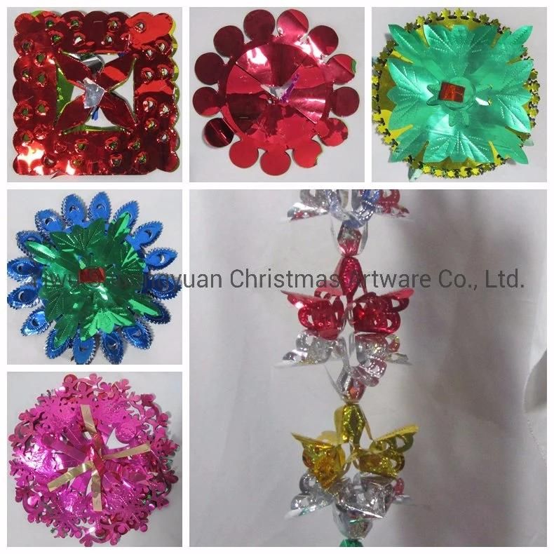 Pet Christmas Tinsel, Tinsel Flower Garland