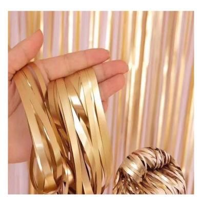 Rain Silk Foil Curtain Tinsel Pink Macaron String Foil Fring Curtain Rose Gold Matte Curtains