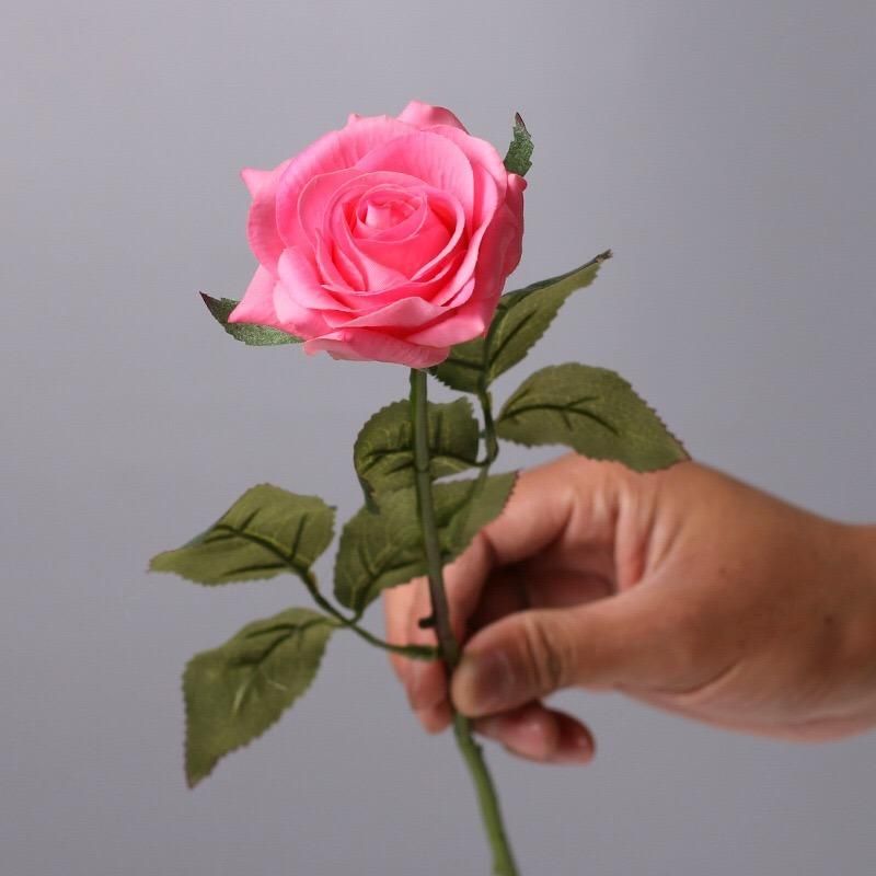 Inunion Hot Selling Simulation Single Real Touch Roses Artificial Flowers Moister Silk Rose