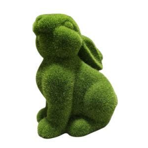 Animals Ceramic Flocked Bunny for Easter Decorations