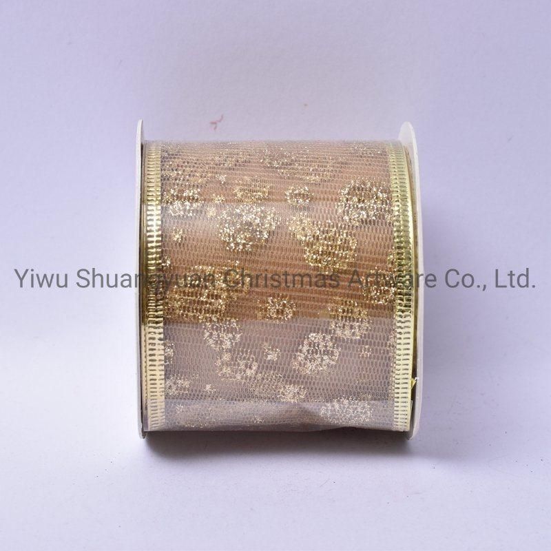 Christmas Ribbon Decor for Holiday Wedding Party Decoration Supplies Hook Ornament Craft Gifts
