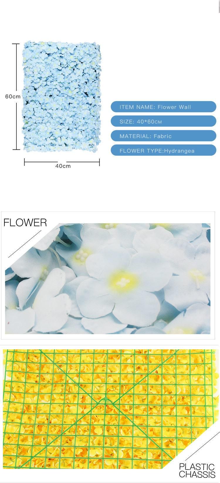 Decorative Silk Hydrangea Flowers Mat Artificial Flower Wall Panel DIY Wall Backdrop 16"X 24" for Wedding, Anniversary, Birthday, Graduation, Festival
