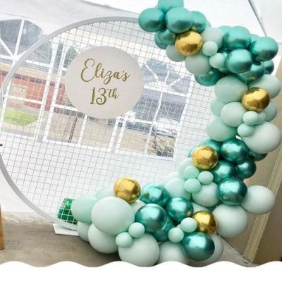 12inch Round Shaped Party Balloon Wedding Balloon Arch New Chrome Metallic Bottle Green Balloon