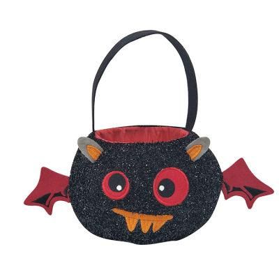 Hot Selling Party Decoration Pumpkin Shaped Basket Felt Halloween Candy Bucket