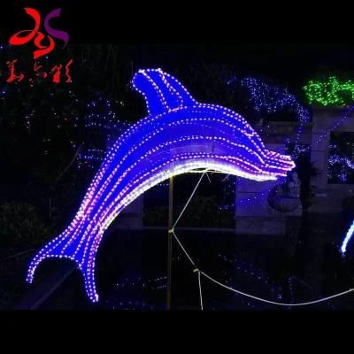 Christmas Holiday Theme Park 3D Dolphins Decorative LED Light