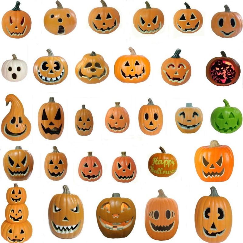 Wholesale Halloween Ornaments Resin Skull Head Pumpkin Night