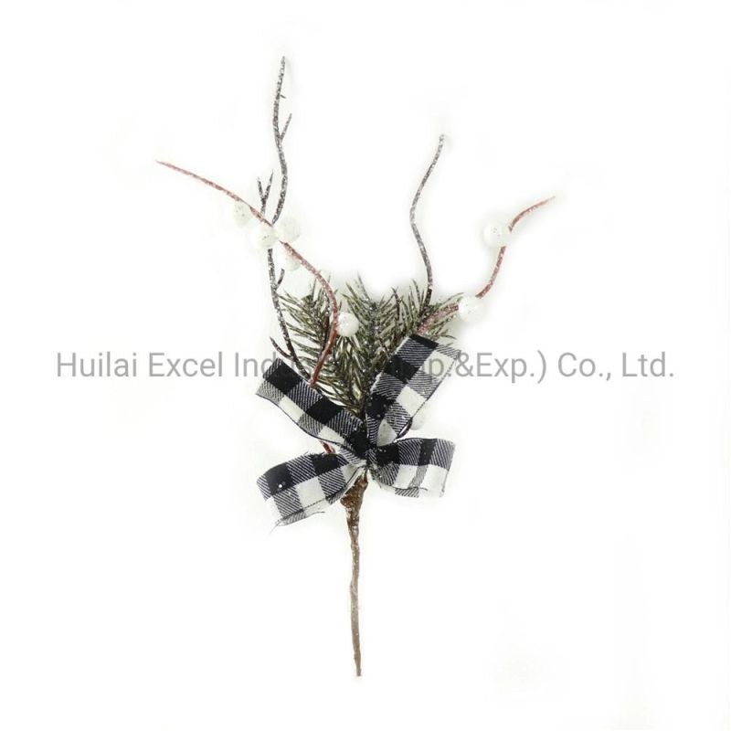 Mini Christmas Berry Pick Decoration Natural Pinecone Floral Branch Pick