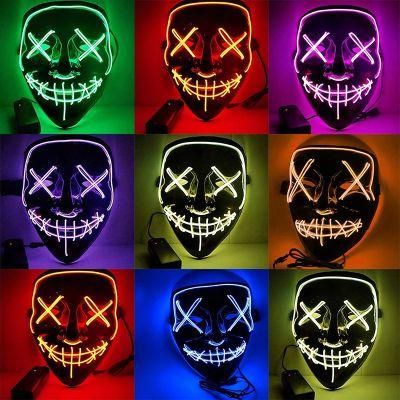 Halloween LED Scary Full Face Mask 7 Colors Party Day of The Dead Decorations Masks