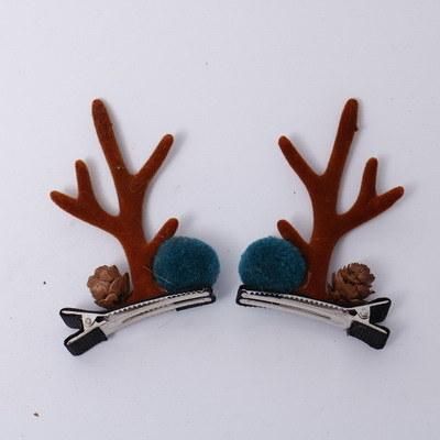2022 New Design Christmas Decoration Deer Horn Clip Decoration Girl Children Party Hair Clip