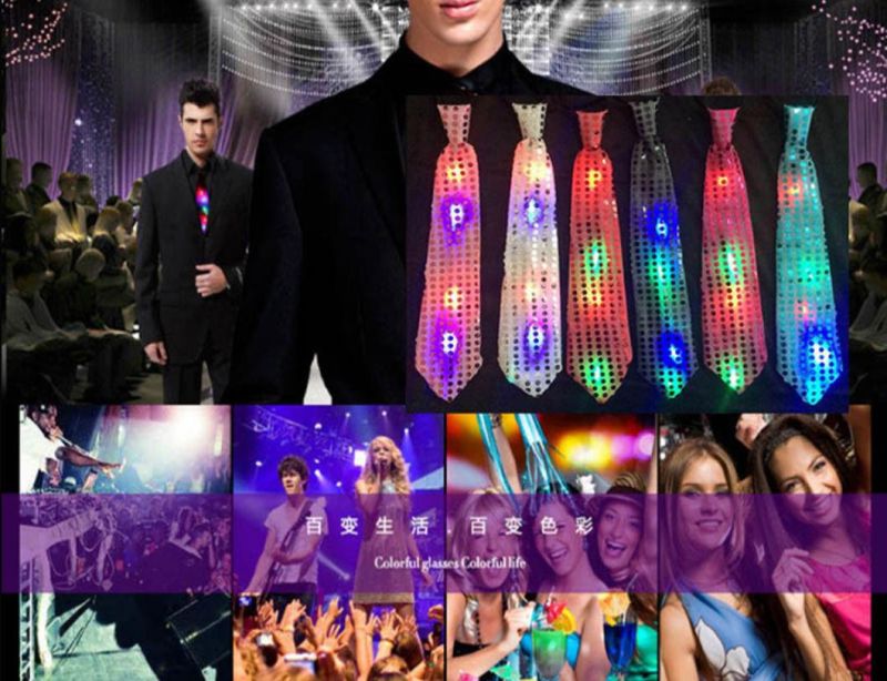 LED Light up Sequin Neckties