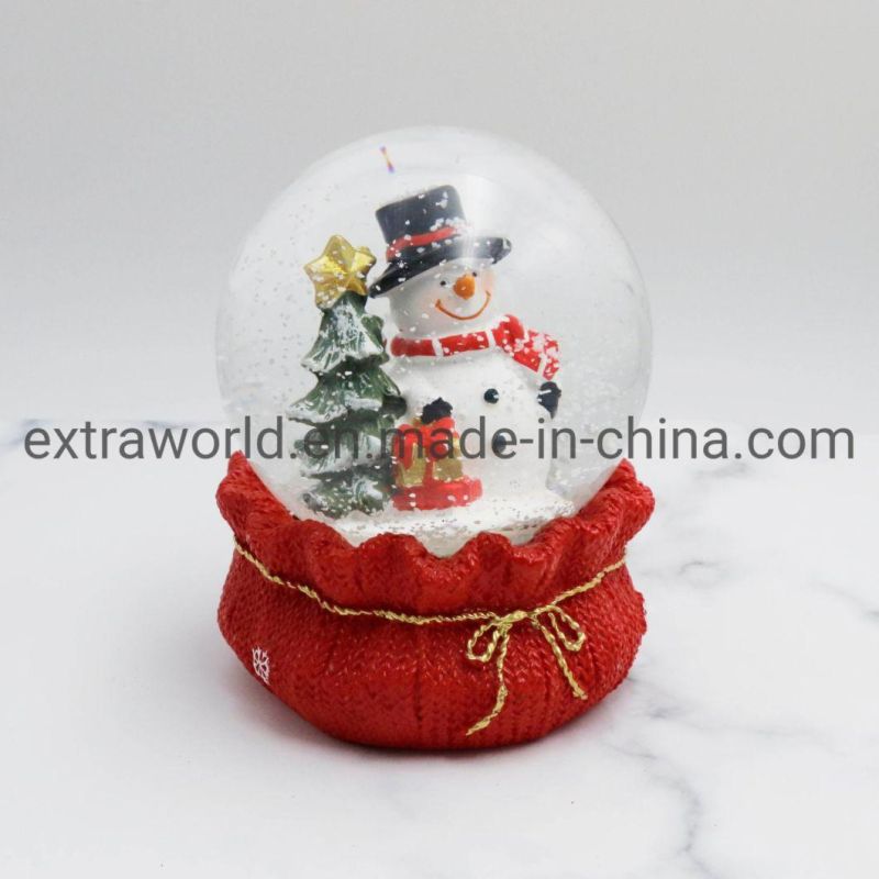 65mm Christmas Gift Snowman Snow Globe for Home Decorating