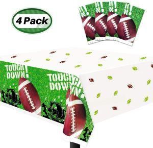 Disposable PE Plastic Table Cloth Rugby American Football Table Party Decoration