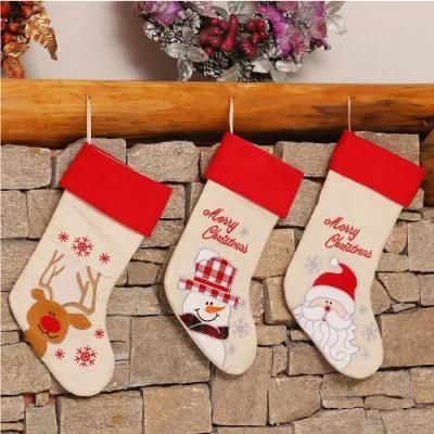 Fun Fashion Christmas Decoration Santa Socks Christmas Gift for New Year Candy Gift Bags for Kids