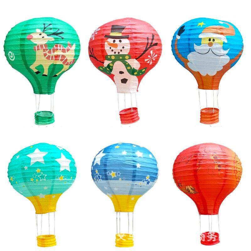 Factory 12"16"Color Printing Hot Air Balloon Lantern New Year Christmas Shopping Mall Bar Kindergarten Wedding Birthday Party Decoration