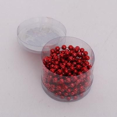Yiwu BSCI Factory Hot Sale Shiny Red 8mm*2.5m Christmas Plastic Bead Chain