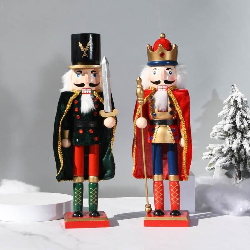 Christmas Nutcracker Figures, 15 Inch Wooden Nutcracker King with Scepter Ornaments