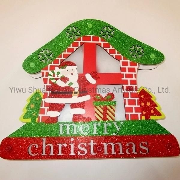 Christmas Hanging LED Paper Board for Holiday Wedding Party Decoration Supplies Hook Ornament Craft Gifts