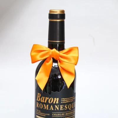 Free Sample Wholesale 196 Colors Satin Ribbon Bows for Wine Bottle Decoration