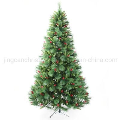 New Arrivals Pine Needle Mixed PVC Christmas Tree with Red Berries