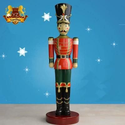 Hand Painted Life Size Resin Christmas Nutcracker for Outdoor Decoration