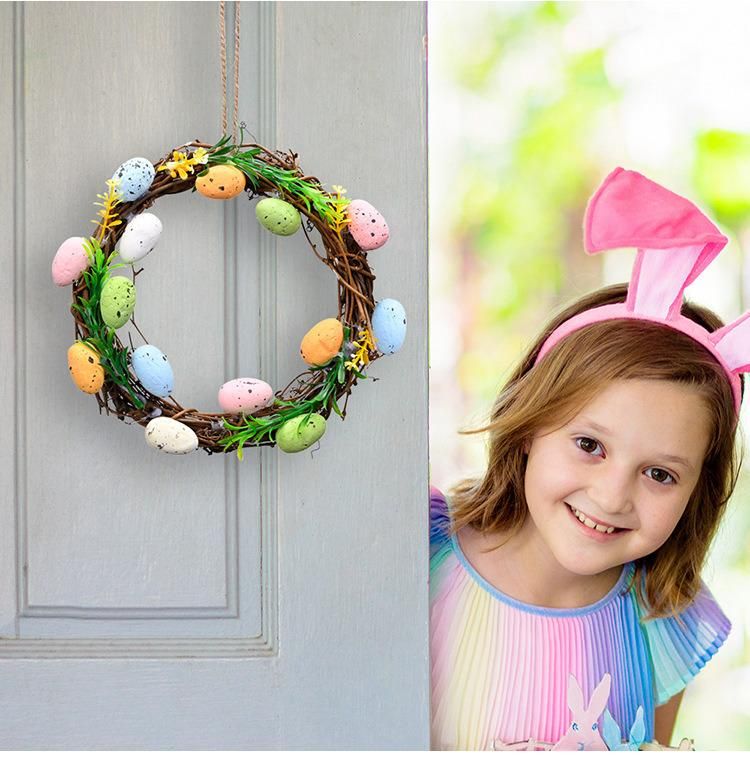 Artificial Pink Christmas Easter Wreath Wedding Scene Decoration Holiday Window Hanging Wreath