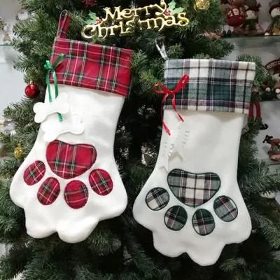 Dog Paw Socks Xmas Tree Hanging Ornament Christmas Decorations Stocking