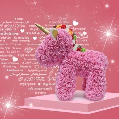 PE Artificial Rose Handmade Artificial Flowers Unicorn, Unicorn Birthday Decorations for Girls, Wedding Decoration, Birthday Party Decorations