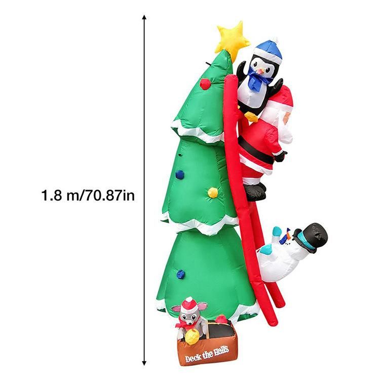 Inflatable Snowmon Chase Santa Claus Penguin Inflatable Christmas Tree
