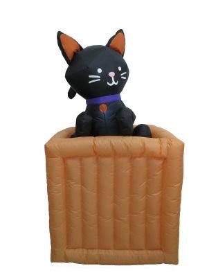 4FT Halloween Blackcat in Box Indoor Outdoor LED Light Decoration