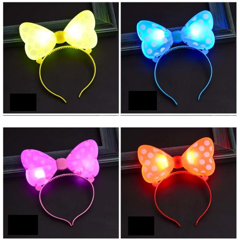 Bowknot LED Flash Light Dressup Blinking Hairband Headband Hair Decor