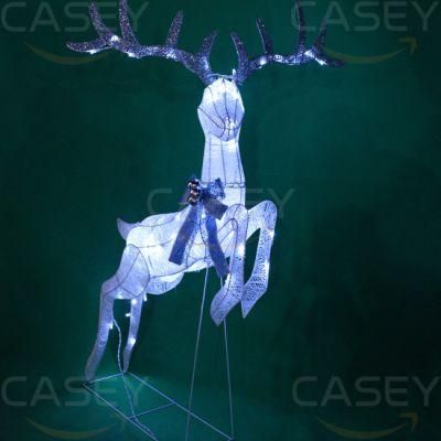 Crystal Standing Deer with 100 Clear Mini Lights