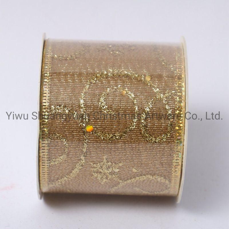 Christmas Ribbon Decor for Holiday Wedding Party Decoration Supplies Hook Ornament Craft Gifts