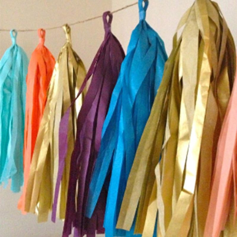 Party Favor Tissue Paper Tassel Garland Hanging Decoration Garland for Party