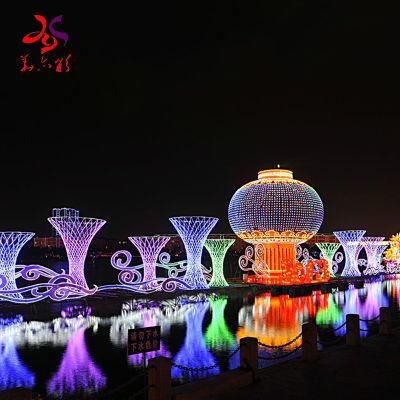 Outdoor Handmade Crafts Metal Frame with LED String Motif Lighting
