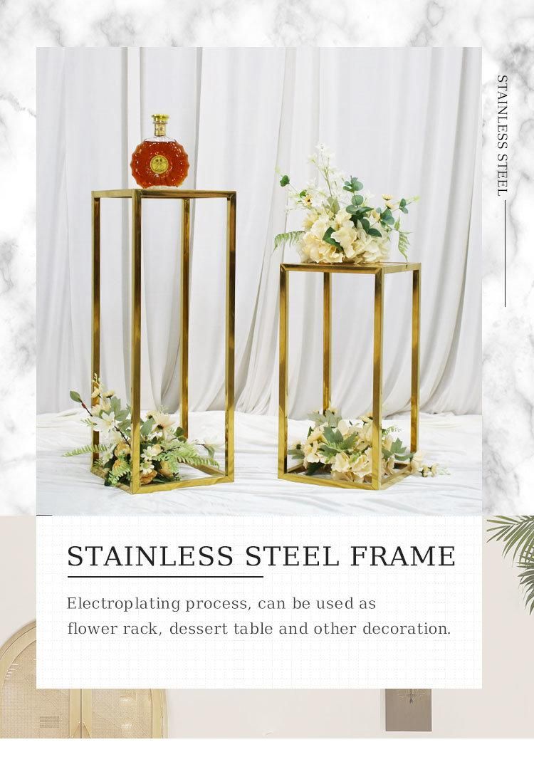 Nordic Gold Storage Shelf Wrought Iron Flower Stand Wedding Cake Dessert Table Display